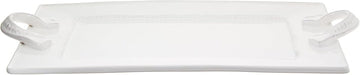 American Atelier Bianca Dash Rectangle Platter with Handles, White