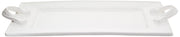 Bianca Dash Rectangle Platter with Handles by American Atelier – Large, Ceramic, White, Model 1562185
