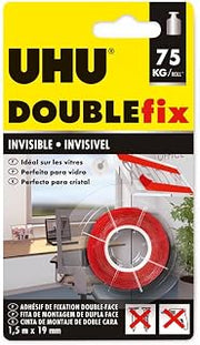 UHU Doublefix Invisible - Double Sided Tape Ultra Strong Clear Roll 1.5m x 19mm