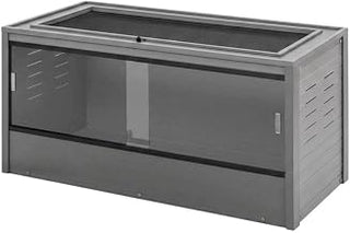 Grey Mojave Reptile Lounge with Glass and Stainless Steel Materials, Comfortable Habitat Resting for Reptile Enclosures, Durable Design