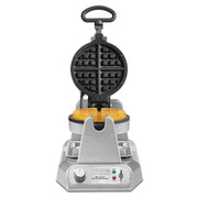 Belgian Waffle Maker with Rotary Feature & 25 Waffles per Hour by Waring – 12.5 x 17.88 x 10.5 inches, Diecast Metal, Silver, Model WW180X