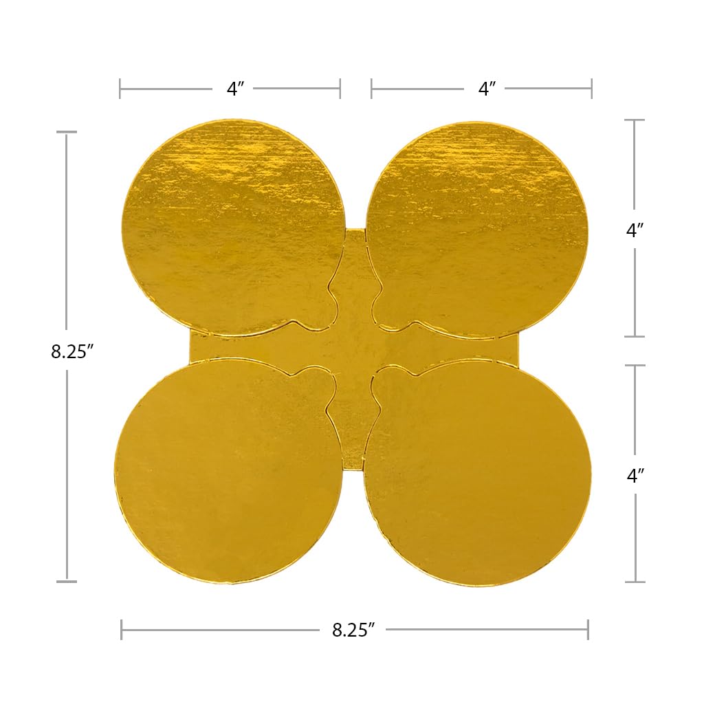 Enjay 4" Die Cut Cake Board With Tab Gold by Enjay Converters – Gold, Model US0454RTAB