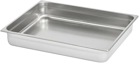 22 Gauge Stainless Steel 2/1 Double Wide Steam Table Pan - 25 5/8"L x 20 7/8"W x 4"D by Vollrath – 4" Deep, 4.0 inches, Stainless Steel, Silver, Model V211001