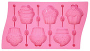 Platinum Silicone Cupcakes Lollipop Mould by Pavoni – 6.5 inches, Silicone, Pink, Model LP01ROS