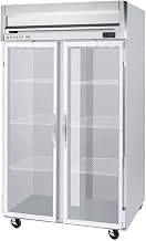 Beverage-Air HF2-1G 52" Horizon Series Two Section Glass Door Reach-In Freezer 49 cu.ft. capacity Stainless Steel Front Gray Painted Sides Aluminum