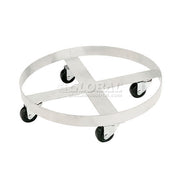 Stainless Steel Drum Dolly for 30 Gallon Drum by Global Industrial – 19.5"L x 19.5"W x 6.5"H, Stainless Steel, Gray, Model 233881