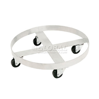 Stainless Steel Drum Dolly for 30 Gallon Drum by Global Industrial – 19.5"L x 19.5"W x 6.5"H, Stainless Steel, Gray, Model 233881