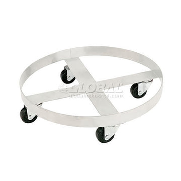 Stainless Steel Drum Dolly for 30 Gallon Drum by Global Industrial – 19.5"L x 19.5"W x 6.5"H, Stainless Steel, Gray, Model 233881