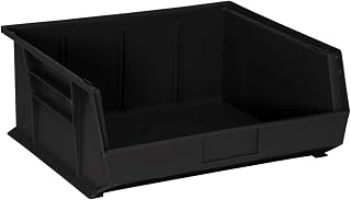 QUANTUM STORAGE SYSTEMS Quantum Storage K-QUS250BK-2 2-Pack Ultra-Stack and Hang Bins, 14-3/4" x 16-1/2" x 7", Black