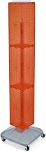 Azar Displays 703390-ORG Standard Four- Sided Interlocking Pegboard Floor Display, Orange Translucent Color