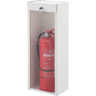 Lockable Steel Fire Extinguisher Cabinet with Breakable by Global Industrial – Steel, White, Model 670601