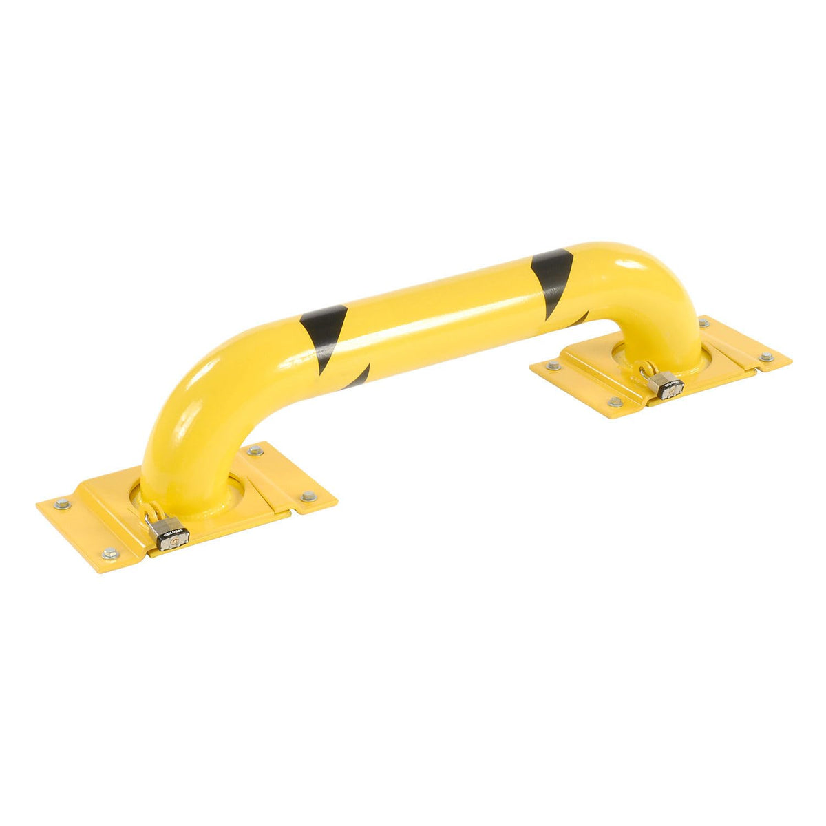 9"H X 48" LRemovable Steel Rack Guard by Global Industrial – 52"L x 9"W x 9"H, Yellow, Model 238803