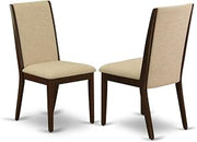 Furnifact Upholstered Parsons Dining Chair with High Back, Fabric Kitchen Chair for Dining Room Table Set and Seating, Light Tan, Set of 2