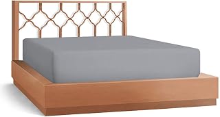 Luxury & Softest 1000 Thread Count 100% Egyptian Cotton - 1 Fitted Sheet Only - Solid Silver King Size Fitted Sheet 12" Deep Pocket