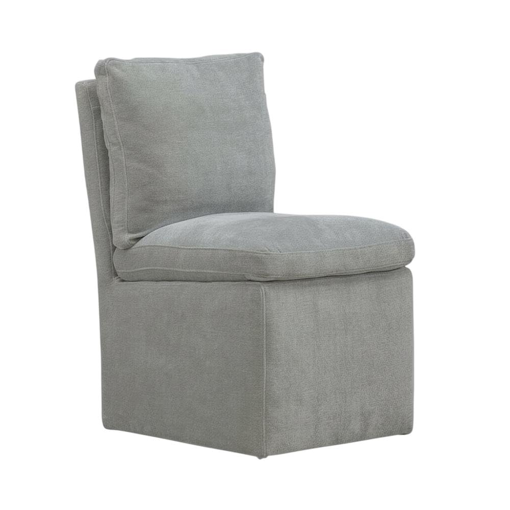 Solid Wood Upholstered Dining Chair with Castors by Starlight Canyon Home – Solid Hardwood,Plywood, Grey, Pack of 4
