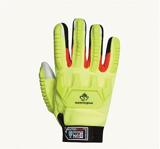 Superior Glove Clutch Gear Mechanics Gloves, Goat-Grain Palm, Laminated Spandex Back, L (9) - 1 Each