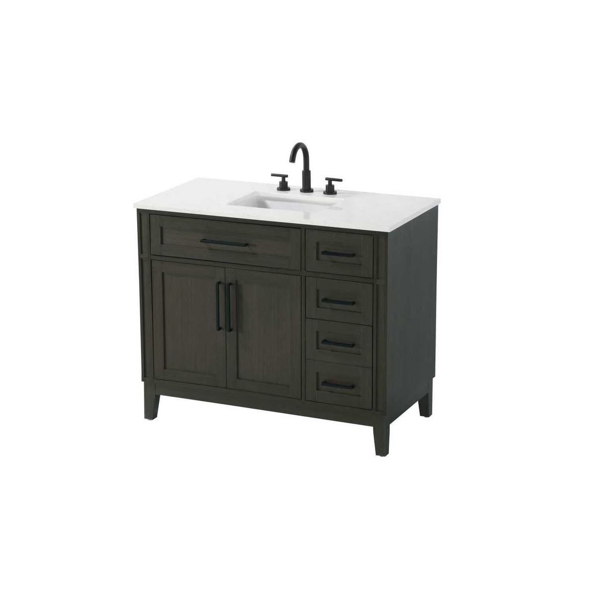42" Single Bathroom Vanity in Mocha Brown by Elegant Kitchen and Bath – unspecified, Aluminum, Mocha, Model VF82542MMB