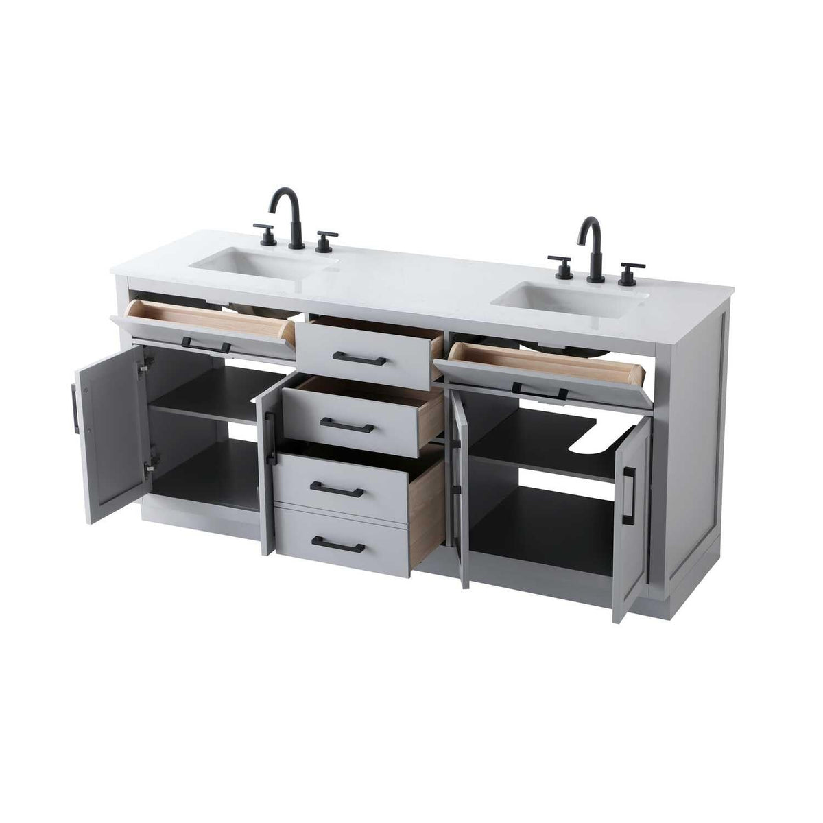 Alden Bathroom Vanity Grey by Lighting Design – Wood, Grey, Model VF29772DGR