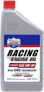 Lucas Oil Synthetic SAE 5W-30 Racing Engine Oil 1 Quart (Pack of 6)
