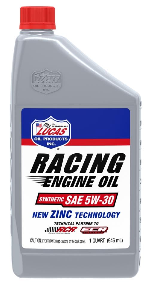 Synthetic SAE 5W-30 Racing Engine Oil 1 Quart (Pack of 6) by Lucas Oil – 1 Quart (Pack of 6), Pack of 6, Model LUCA10885
