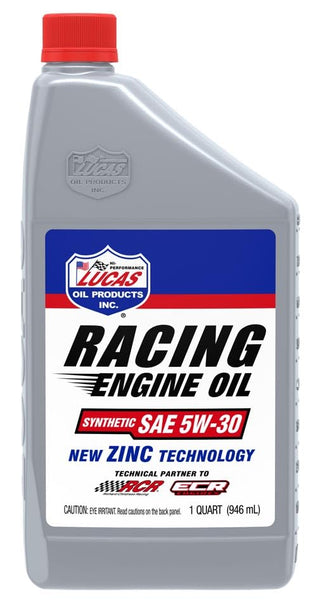Synthetic SAE 5W-30 Racing Engine Oil 1 Quart (Pack of 6) by Lucas Oil – 1 Quart (Pack of 6), Pack of 6, Model LUCA10885
