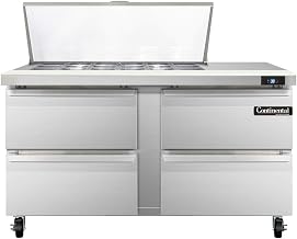 SW60-18M-D Mighty Top Sandwich Unit, 60" W, With 18 Pan Top Openings & Four Drawers