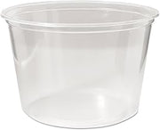 Fabrikal RD16 Recycleware Round Deli Container, 16 Oz, 4.6 Diameter X 3 H, Clear, Plastic, 500/carton