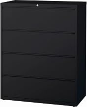 Hirsh Industries B691066 42 in. HL10000 Series Lateral File with 4-Drawer - Black