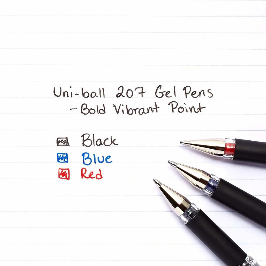 Signo 207 Impact Gel Pen by Uni-Ball – 12 count (Pack of 2), Plastic, Red, Model 65802