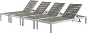 Gray Aluminum Patio Chaise Set of 4, Comfortable Backrest, Stylish, Weather-Resistant, Outdoor Lounge, Backyard, Poolside