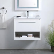 Elegant Decor 24" - Single / Brushed Nickel,white / Modern Wheel Care