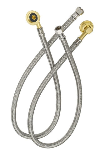 Krowne Royal Series E-Z Install Water Line Kit – 22 inches, Stainless Steel, Silver, Model 21-443L