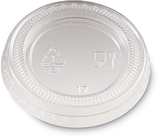 Dixie 1 oz., Plastic Portion Cup Lid by GP PRO (Georgia-Pacific), PL10CLEAR, Clear, 2,400 Count (Case of 24 Sleeves,100 Lids Per Sleeve)