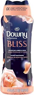 Downy Infusions In-Wash Laundry Scent Booster Beads, BLISS, Sparkling Amber and Rose Scent, 18.2 oz