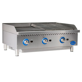 Food Equipment Countertop 36" S/S Radiant Gas Charbroiler by Globe – Stainless Steel, Stainless-Steel, Model GCB36G-SR