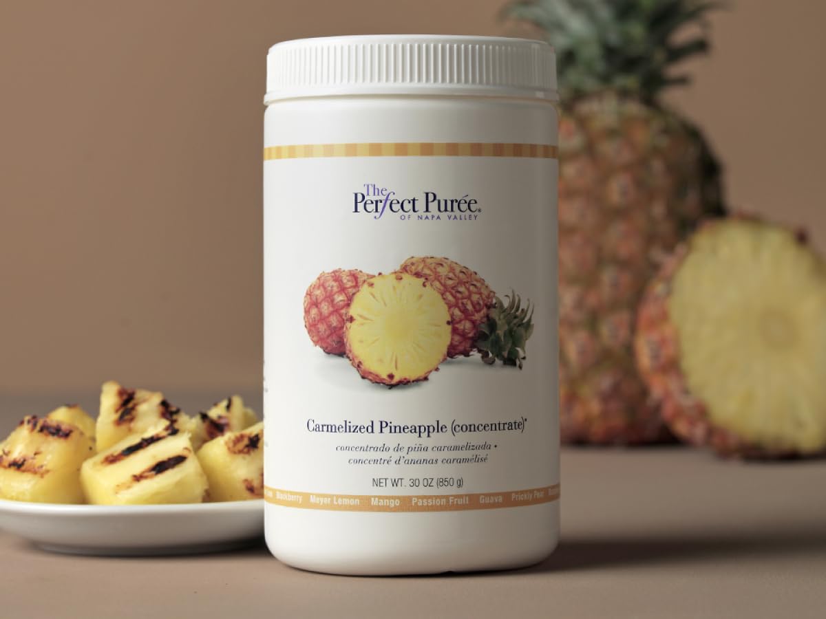 Perfect Puree Caramelized Pineapple Concentrate Puree Frozen - 6 x 30 Oz Case - Smoky Sweetness by The Perfect Puree – 180 Ounce (Pack of 1), Model Puree, Caramalized Pineapple