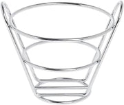 HUBERT Appetizer Serving Basket Chrome Wire - 4 1/2 Dia x 4 1/2H