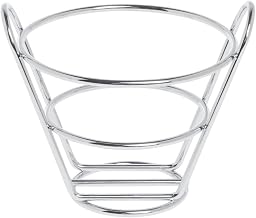 HUBERT Appetizer Serving Basket Chrome Wire - 4 1/2 Dia x 4 1/2H