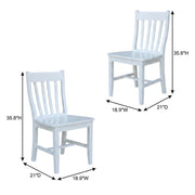 Solid Wood Dining Chair with Cafe-Style Design by Furnifact – Wood, White, Pack of 2