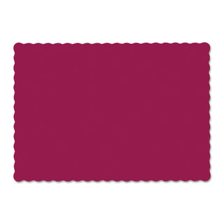 310524 10quot; x 14quot; Scalloped Edge Burgundy Colored Paper Placemat 1000/Case by Hoffmaster – 9.5" Length x 13.5" Width, Paper, Red, Model HFM310524