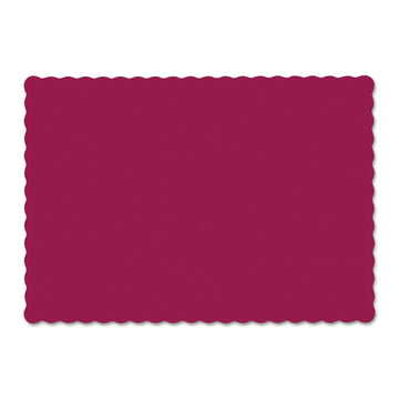 310524 10quot; x 14quot; Scalloped Edge Burgundy Colored Paper Placemat 1000/Case by Hoffmaster – 9.5" Length x 13.5" Width, Paper, Red, Model HFM310524