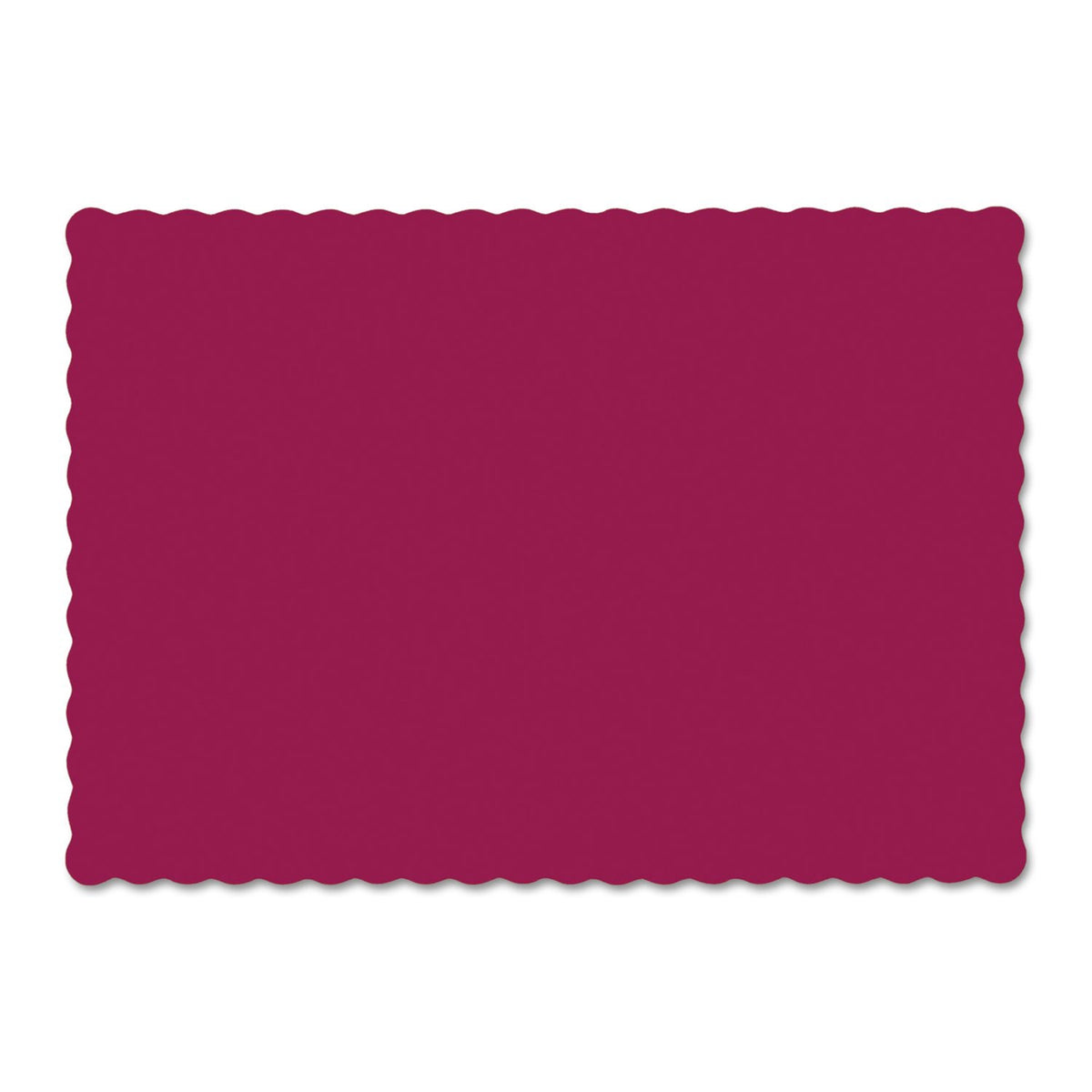 310524 10quot; x 14quot; Scalloped Edge Burgundy Colored Paper Placemat 1000/Case by Hoffmaster – 9.5" Length x 13.5" Width, Paper, Red, Model HFM310524