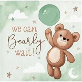 Creative Converting Teddy Bear Beverage Napkins, 16 Count