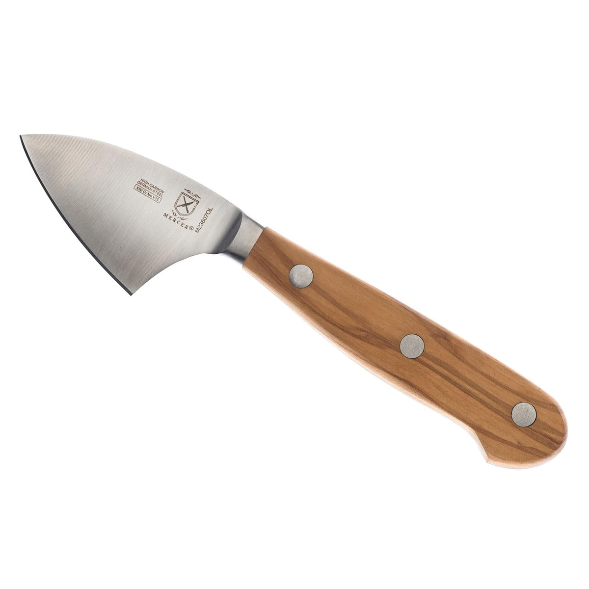 Renaissance Olive Wood Parmesan Cheese Knife by Mercer Culinary – 2.75-Inch Parmesan Cheese Knife, Stainless Steel, Olive Wood Handle, Model M23607OL