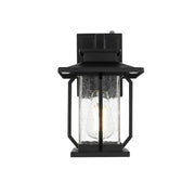 Salem One Light Outdoor Wall Sconce Black by Lighting Design – Iron, Black, Model OD304W12BK