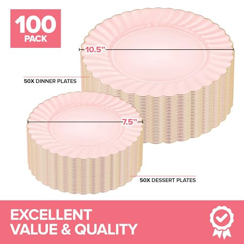 Stock Your Home Gold / 100 / 4 Pack Pack of 25 Plates