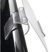 Clear Low-Profile Ratchet Style Sign Holder - 1"L by HUBERT – Polycarbonate, Clear, Pack of 25, Model 109069