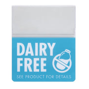 Shelf Talker Dairy Free - 2 1/2" L x 3" H by KOST KLIP MANUFACTURING LTD – 2 5 inch, Plastic, Blue, Pack of 25, Model 108717