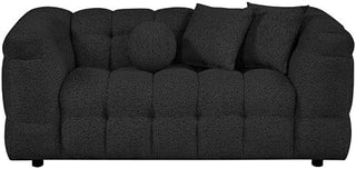 2 Seater Loveseat in Black Boucle Fabric