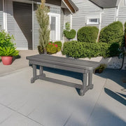 ® Park Bench by Polywood – 48" W x 14.5" L x 17" H, High Density Polyethylene, Slate Grey, Model PBB48GY